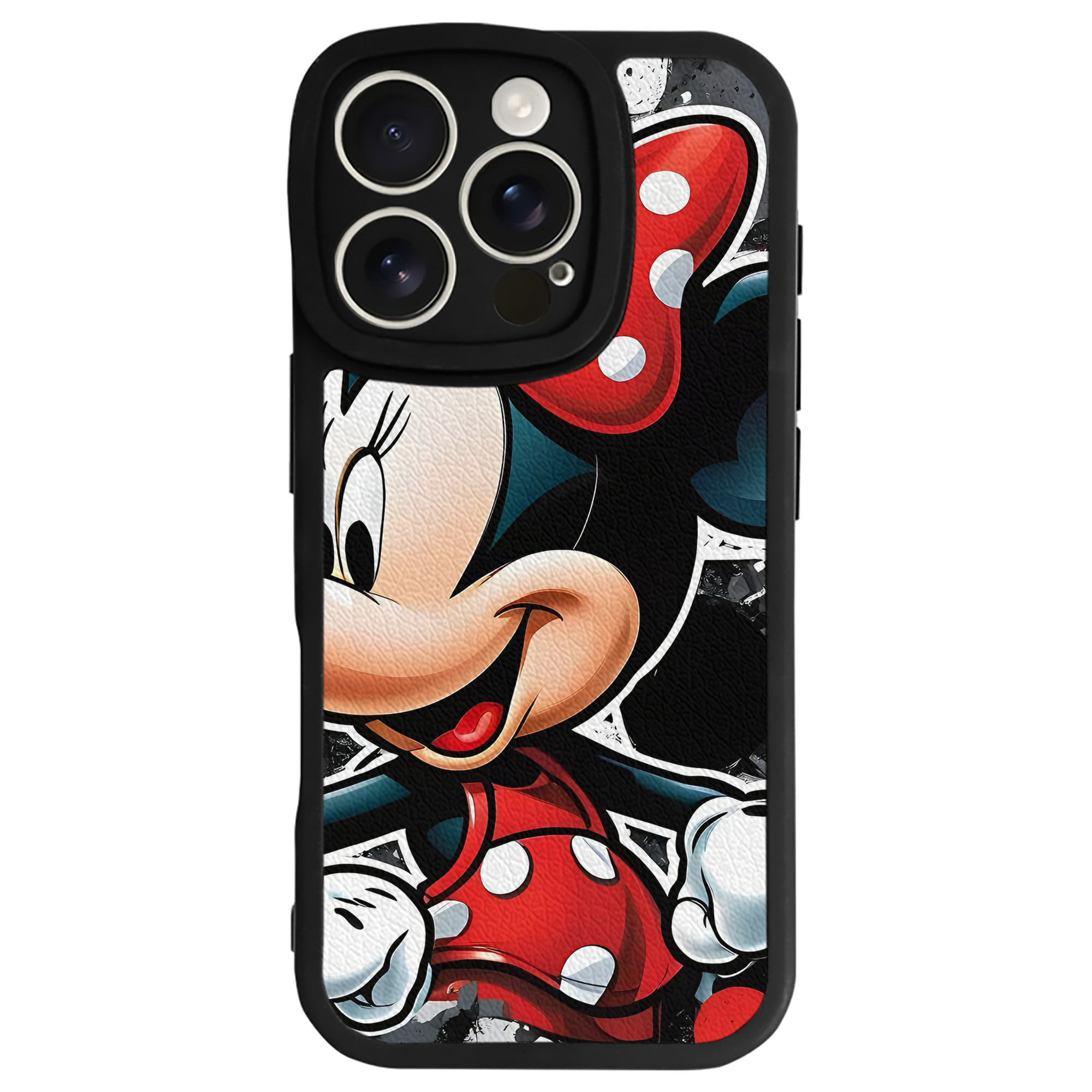 （画像用） ミッキーマウス Mickey Mouse 【iPhone 16シリーズ対応】シリコンスマホケース（レザー調） 材質：シリコン